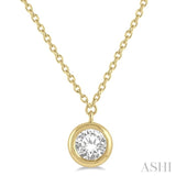 3/8 ctw Round Cut Diamond Necklace in 14K Yellow Gold