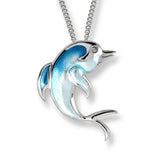 turquoise-dolphin-necklace-sterling-silver-white-sapphires-sn0525b