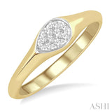 1/10 Ctw Pear Shape Lovebright Diamond Ring in 14K Yellow and White Gold
