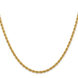 14K 24 inch 2.75mm Diamond-cut Rope with Lobster Clasp Chain