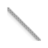14K White Gold 24 inch 1mm Box with Lobster Clasp Chain