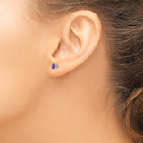 14k White Gold 4mm Amethyst Earrings