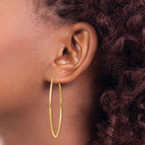 14k 1.5x51mm Polished Round Endless Tube Hoop Earrings