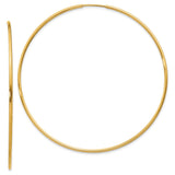 14k 1.2x60mm Polished Endless Tube Hoop Earrings