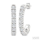 1/4 Ctw Petite Round Cut Diamond Fashion Half Hoop Earrings in 10K White Gold