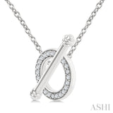 1/8 Ctw Circle Toggle Single Cut Diamond Fashion Necklace in 10K White Gold