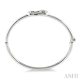 1/20 Ctw Round Cut Diamond Fashion Bangle in Sterling Silver