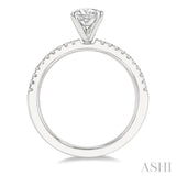 1/3 Ctw Round Cut Diamond Semi-Mount Engagement Ring in 14K White Gold