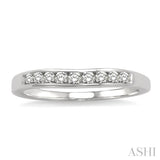 1/6 Ctw V Shape Round Cut Diamond Matching Wedding Band in 14K White Gold