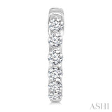 1/2 Ctw Prong Set Round Cut Diamond Hoop Earrings in 14K White gold