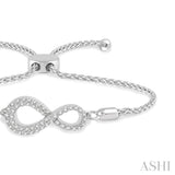 1/4 Ctw Infinity Center Round Cut Diamond Lariat Link Bracelet in 14K White Gold