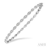 1/3 Ctw Marquise Mount Round Cut Diamond Stackable Bangle in 14K White Gold