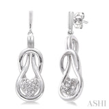 1/50 Ctw Heart Shape Round Cut Diamond Fashion Earrings in Sterling Silver