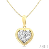 1/3 Ctw Lovebright Heart Round Cut Diamond Fashion Pendant With Chain in 14K Yellow and White Gold