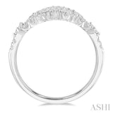 1/3 Ctw Alternating Marquise and Circular Mount Round Cut Diamond Curved Band in 14K White Gold