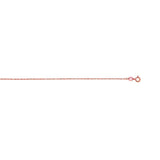 14K Rose Gold .85mm Machine Rope 16 Chain (Carded) with Spring Ring Lock