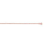 14K Rose Gold .95mm Machine Rope 20 Chain (Carded) with Spring Ring Lock