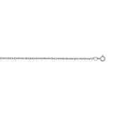 14K White Gold .95mm Machine Rope 18 Chain (Carded) with Spring Ring