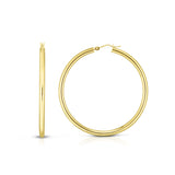 14K Yellow Gold 3x25mm Hoop Earring