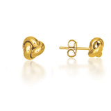 14K Yellow Gold Mini Polished Love Knot Stud Earring