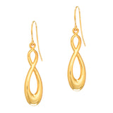 14K Yellow Gold Polished Infinity Drop Earring