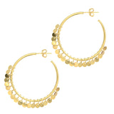 14K Yellow Gold Flora Hoop Earring