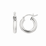 Sterling Silver 4x25mm Hoop Earring