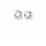 Sterling Silver 7MM CZ Stud Earring