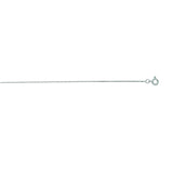 14K White Gold 0.6mm Classic Box 18 Chain with Spring Ring