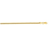 14K Yellow Gold 2.5mm Lite Round Box 20 Chain with Lobster Lock