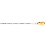 14K Yellow Gold 1.3mm Diamond Cut Cable 20 Chain with Lobster Lock