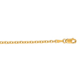 14K Yellow Gold 2.3mm Diamond Cut Cable 24 Chain with Lobster Lock