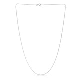 14K White Gold 1.1mm Diamond Cut Cable 16 Chain with Spring Ring