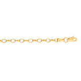 14K Yellow Gold 3.2mm Lite Oval Rolo 18 Chain with Lobster Lock