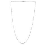14K White Gold 1.3mm Singapore 24 Chain with Lobster Lock