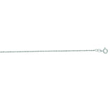 14K White Gold 1.1mm Singapore 20 Chain with Spring Ring Clasp