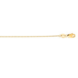 14K Yellow Gold 1mm Bead 18 Chain with Lobster Lock