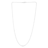14K White Gold 1.1mm Diamond Cut Bar and Bead 18 Chain with Lobster Lock
