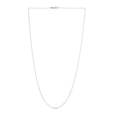 14K White Gold 0.9mm Diamond Cut Bead 16 Chain with Lobster Lock