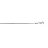 14K White Gold 0.9mm Round Snake 20 Chain with Lobster Lock