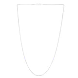 14K White Gold 1.2mm Round Wheat 18 Chain with Lobster Lock