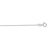 14K White Gold 0.6mm Diamond Cut Round Wheat 20 Chain with Spring Ring