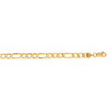 14K Yellow Gold 5.6mm Lite Figaro 24 Chain with Lobster Lock