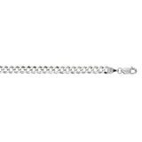 14K White Gold 4.7mm Comfort Curb 8 Chain Bracelet with Lobster Lock