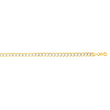 14K Yellow Gold 4.6mm White Pave Curb 20 Chain with Lobster Lock