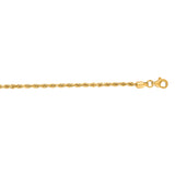 14K Yellow Gold 24 2mm Diamond Cut Royal Rope Chain with Lobster Lock