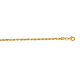 14K Yellow Gold 22 2.75mm Diamond Cut Royal Rope Chain with Lobster Lock
