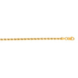 14K Yellow Gold 18 3.5mm Diamond Cut Royal Rope Chain with Lobster Lock