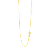 14K Yellow Gold 0.8mm Extendable Box 20 Chain (Jump Ring at 16 inch) with Lobster Lock