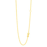 14K Yellow Gold 1.5mm Extendable Diamond Cut Cable 20 Chain (Jump Ring at 16 inch) with Lobster Lock